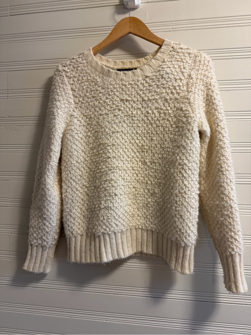 Banana Republic Italian Yarn Wool Alpaca Bouclé Popcorn Knit Sweater S